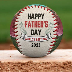 Custom Photo Happy Father's Day - Personalized Baseball