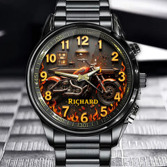 Personalized Blazing Rider Watch – Custom Name Design for Motorcycle Enthusiasts