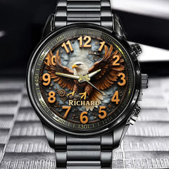 Personalized Patriotic Eagle Watch – Custom Name Vintage Design
