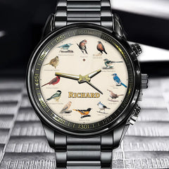 Personalized Birdwatcher's Delight Watch – Custom Name and Bird Art