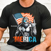 Personalized Bigfoot 'Merica Shirt - Add Your Name to This Iconic Patriotic Look