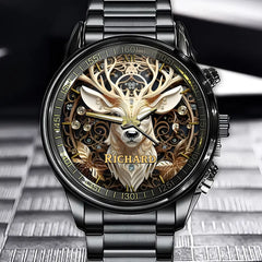 Personalized Deer Shaped Watch - Themed Timepiece for Outdoor Enthusiasts