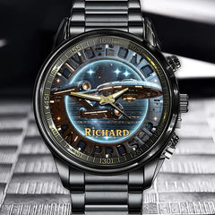Personalized Sci-Fi Starship Watch - Your Name, Your Universe