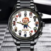 Personalized Horror Movie Collector's Watch - Add Your Name to the Legendary Villains Design