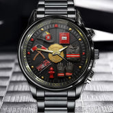 Guardian of Flames Personalized Watch - Your Name in the Firefighter's Badge