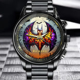 Personalized Halloween Skeleton Bat Watch - Add Your Name to the Shadows