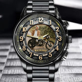 Personalized Motorcycle Rider Upload Photo Watch – Custom Photo Gift for Bikers