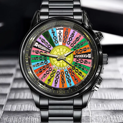 Personalized Wheel of Fortune Watch – Retro TV Show Style with Name