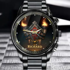 Personalized Epic Horde Emblem Watch – Custom Name for Azeroth’s Fierce Champions