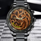 Personalized Dragon Family Crest Watch - Custom Your Name To Join This Fantastic Adventure