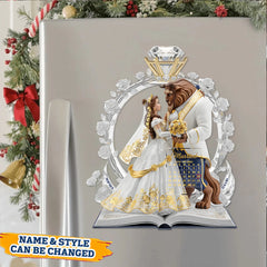 Personalized Storybook Love Wedding Sticker & Magnetic Fridge Magnet - A Special Anniversary/Wedding Gift