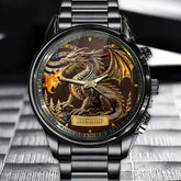 Personalized American Flag Dragon Watch - Tailor-Made For Flag And Dragon Enthusiasts