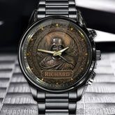 Personalized Dark Warrior Watch – Elegant Gift Watch with Custom Name