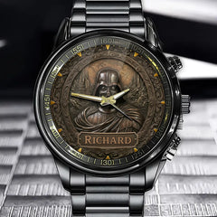 Personalized Dark Warrior Watch – Elegant Gift Watch with Custom Name