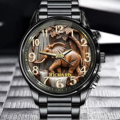Personalized Elephants Watch - Custom Your Name Celebrate the Spirit of the Wild