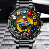 Personalized Playful Block Builder Watch - Bright Brick Accent & Construction Style with Custom Name