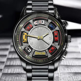 Personalized Car Lover Watch - Parking Garage & Auto Design with Custom Name