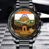 Personalized Indian Pride Watch - Custom Name with National Symbols