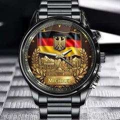 Personalized Germany Spirit Watch – Custom Name Edition with Artistic National Motifs