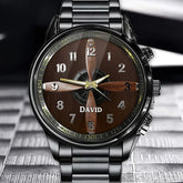 Personalized Airplane Theme Watch - Propeller Design with Custom Name Personalization