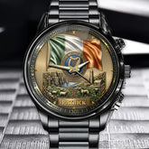 Personalized Ireland Heritage Watch – Custom Name With Irish Flag and National Emblem