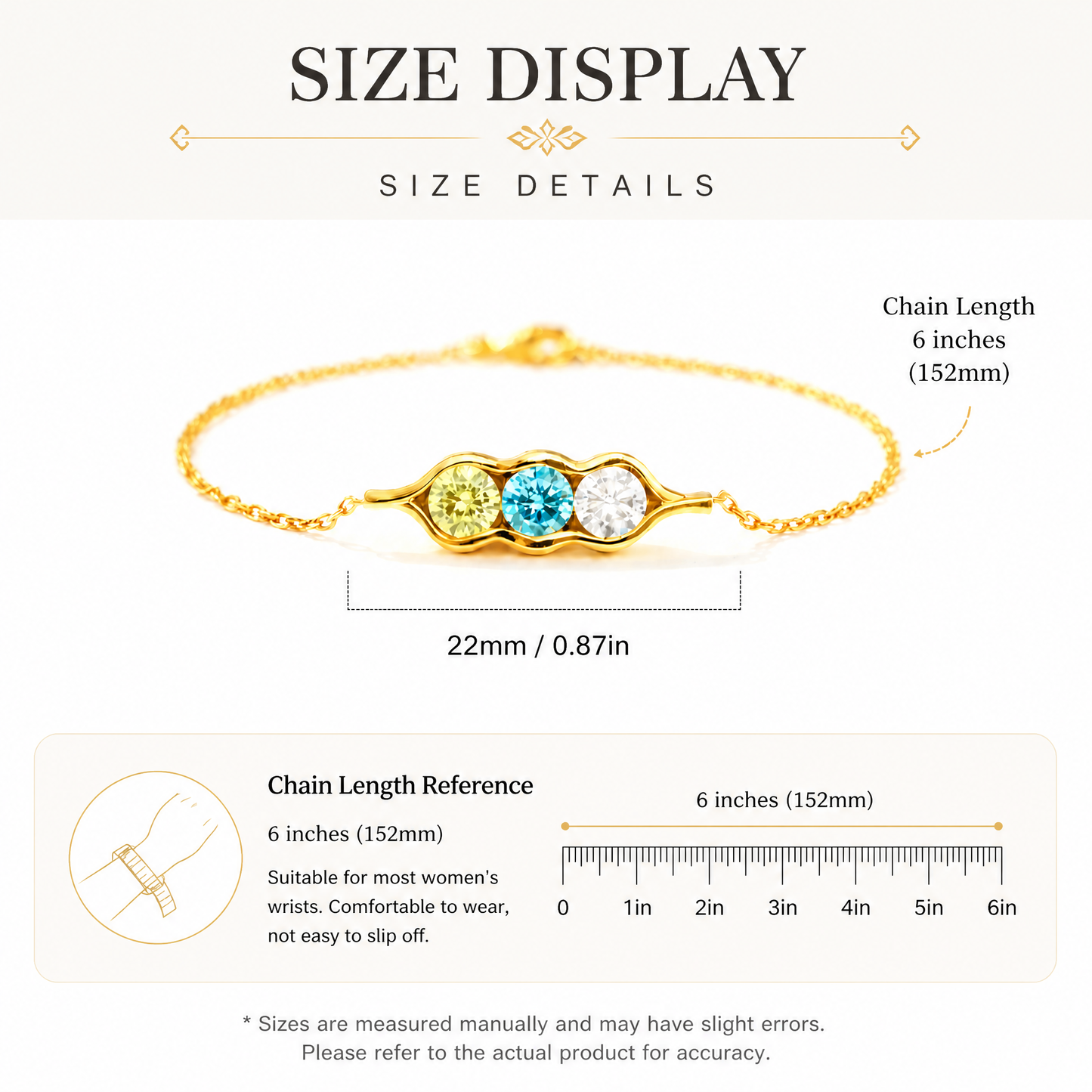 Peas in a Pod 2-6 Birthstone Pea Pod Bracelet