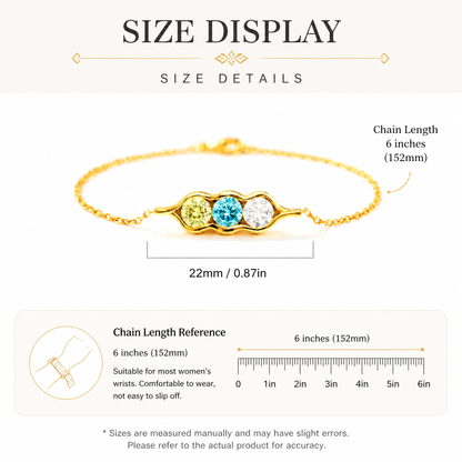 Peas in a Pod 2-6 Birthstone Pea Pod Bracelet