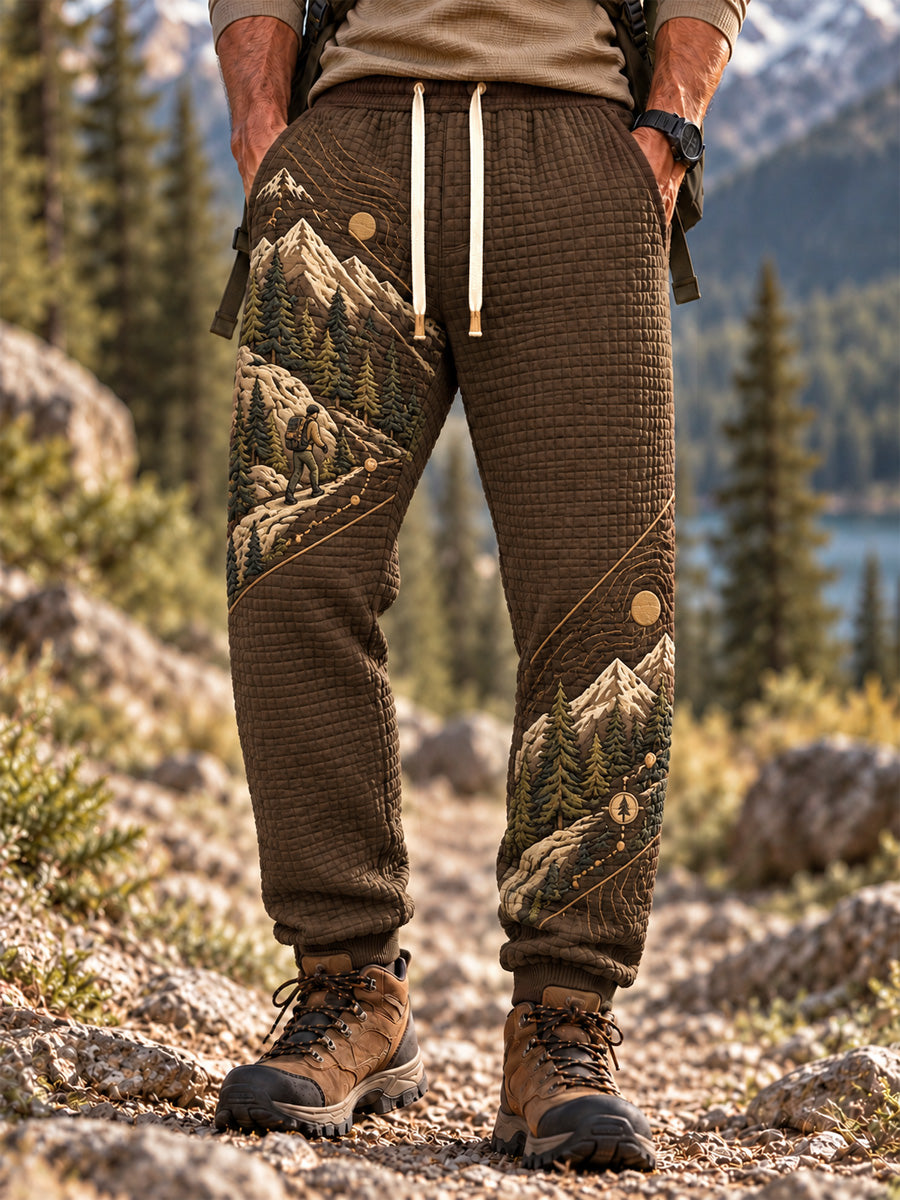 Men's Wilderness Trail Print Hike Lovers Casual Pants