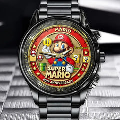 Personalized Retro Red Helmet Plumber Game Character Watch - Suitable For Classic Platformer Fans