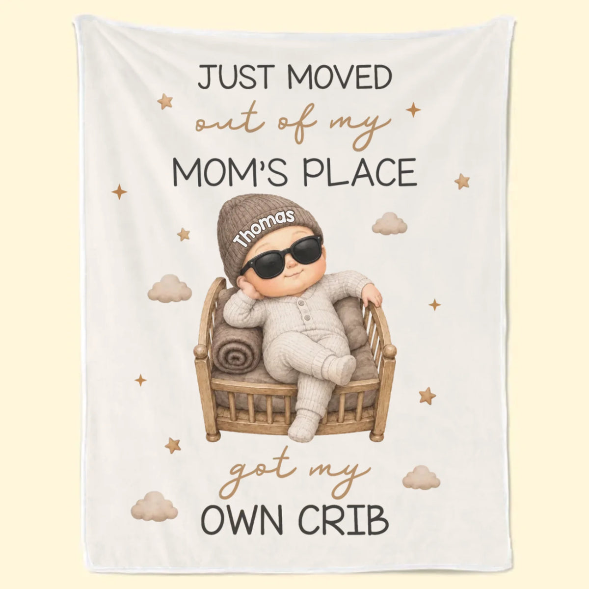 Custom Blanket - Personalized Christmas Baby Shower, Gender Reveal Gifts For New Moms, New Dads, New Parents - From Belly To Crib
