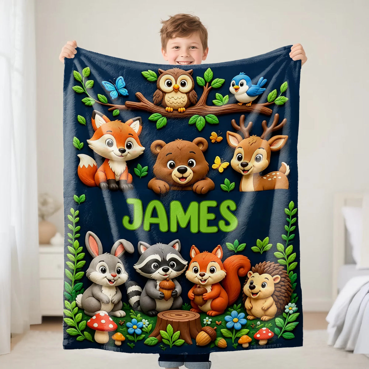 Custom Kids Cartoon Blanket - Personalized Name Gifts For Boys & Girls - Made For Little Adventures