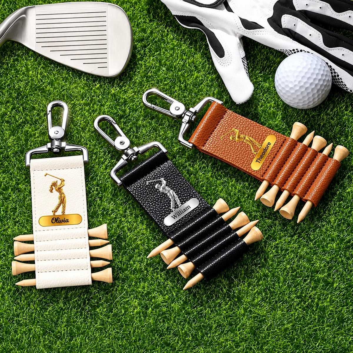 Custom Golf Tee Holder Bag Tag - Personalized Gift For Golf Lovers - Made For Game Day
