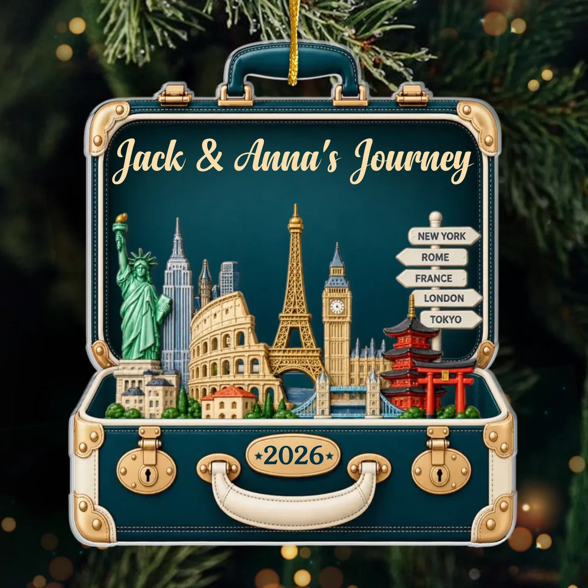 Custom Travel Christmas Gifts - Personalized Acrylic Ornament